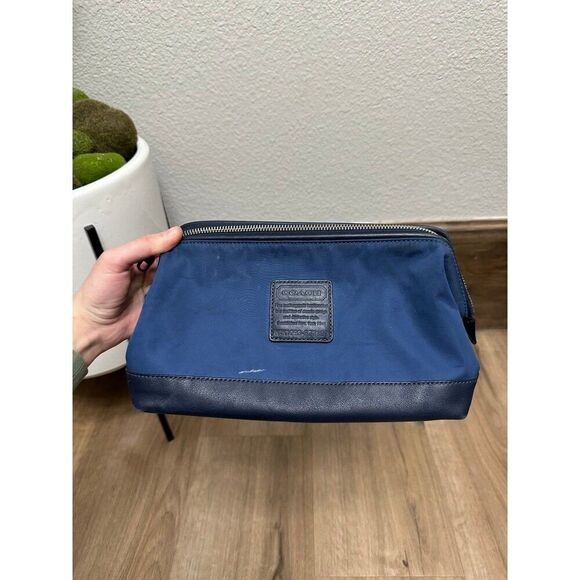 Coach Dark Blue Toiletry Travel Zip Up Back - Picture 1 of 5